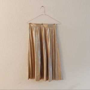 ANTHROPOLOGIE // Maeve Pleated Metallic Skirt